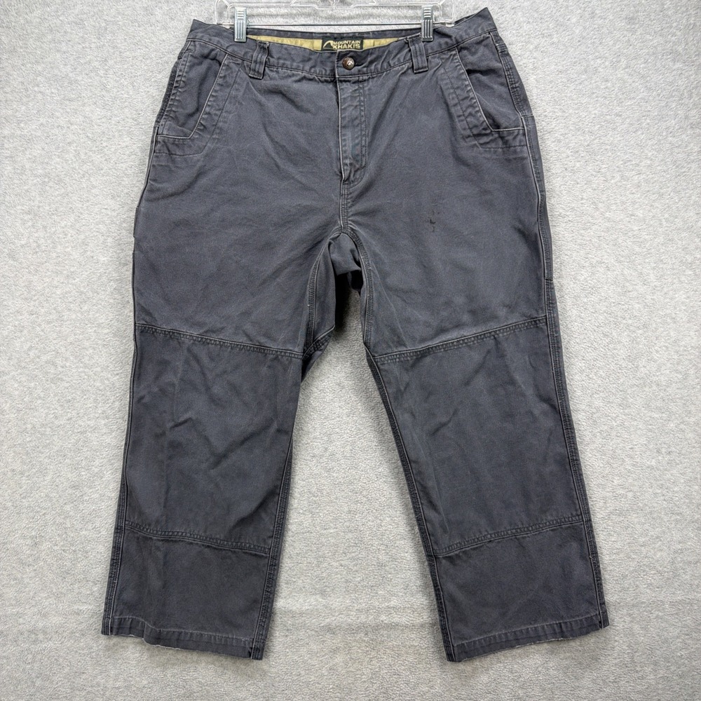Mountain Khakis Pants Mens 38x25* Gray‎ Canvas Alpine Utility Work Carpenter